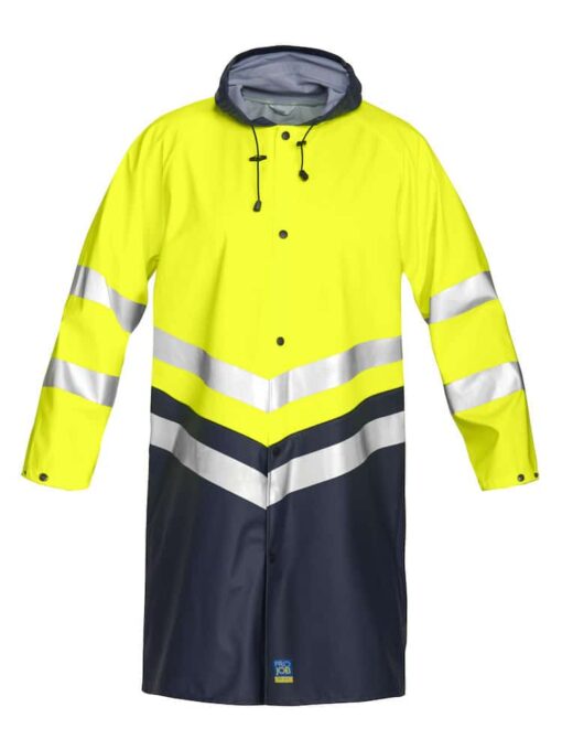 Pro Job Hi-Vis Rain Jacket - Yellow/Navy