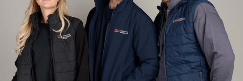 models wearing layered workwear