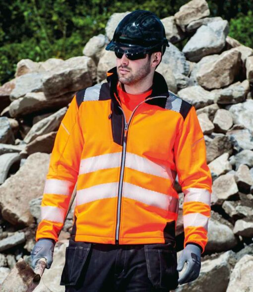 PW1011 OR BK MODEL 1 HERO - Portwest PW3 Hi-Vis Soft Shell Jacket