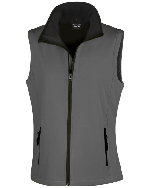 Result Womens Printable Softshell Bodywarmer Charcoal Black R232F - Result Women's Printable Softshell Bodywarmer