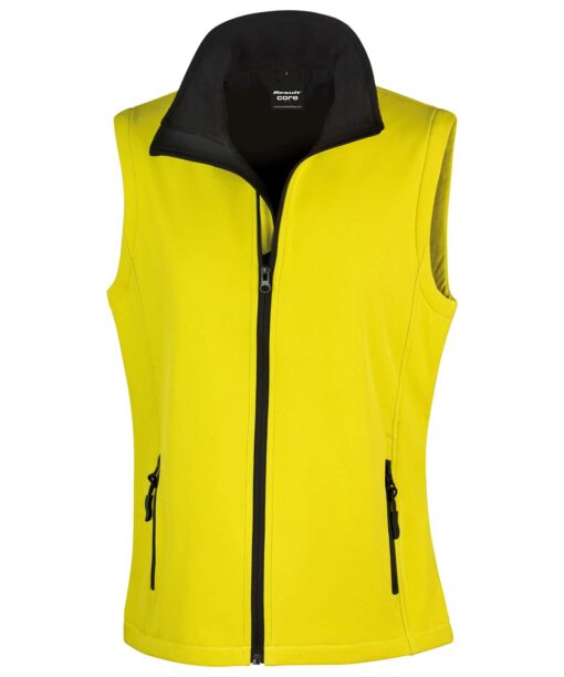 Result Womens Printable Softshell Bodywarmer Yellow Black R232F - Result Women's Printable Softshell Bodywarmer