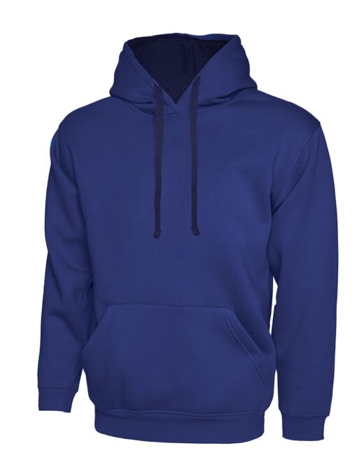 UC507 ROYAL NAVY - Uneek Contrast Hooded Sweatshirt