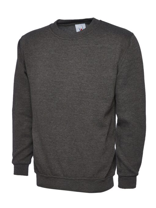 UC511 Charcoal - Uneek Ladies Deluxe Crew Neck Sweatshirt