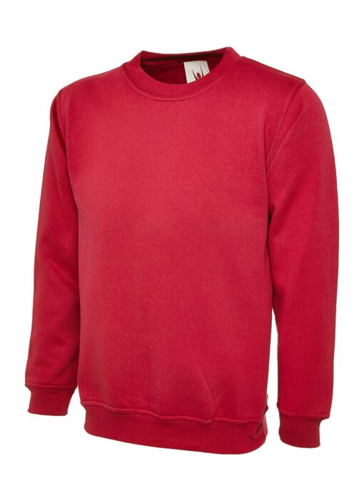 UC511 Red - Uneek Ladies Deluxe Crew Neck Sweatshirt