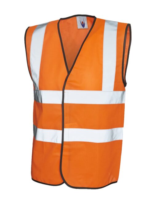 UC801 ORANGE - Uneek Sleeveless Safety Waist Coat