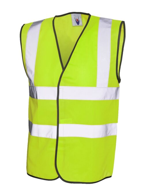 UC801 YELLOW - Uneek Sleeveless Safety Waist Coat