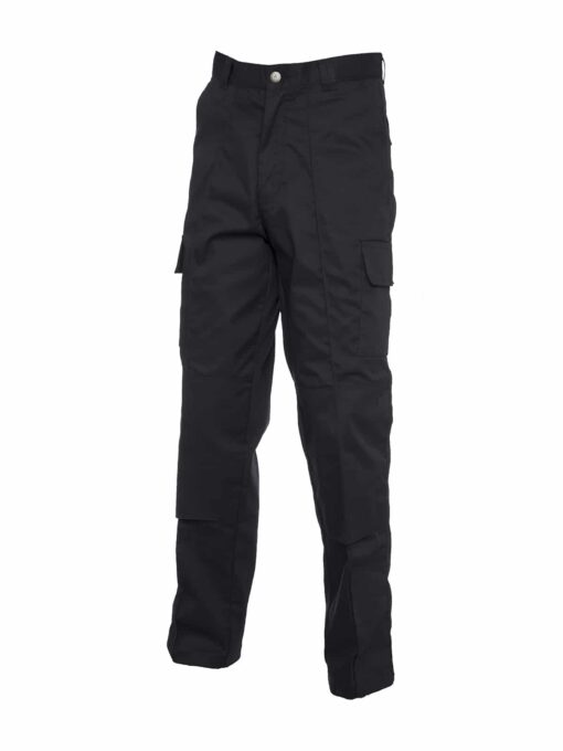 UC904 Black - Uneek Cargo Trousers with Knee Pad Pockets - Long