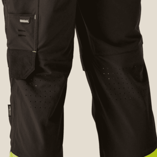 Vents in yellow Regatta Hi-Vis Workwear Trousers