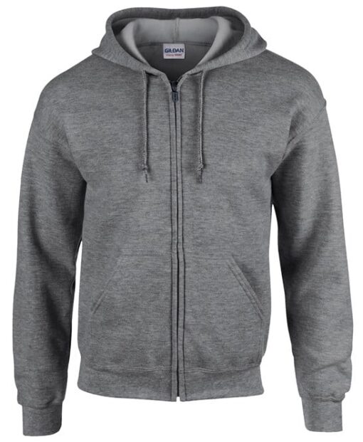 gd058 graphiteheather ft - Gildan Heavy Blend Full Zip Hoodie