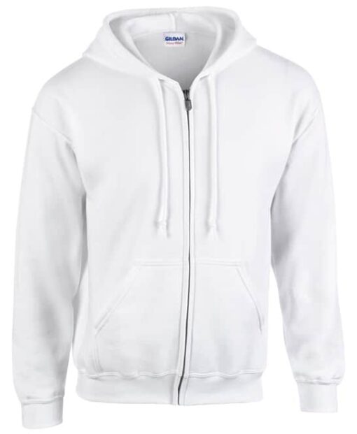 gd058 white ft - Gildan Heavy Blend Full Zip Hoodie