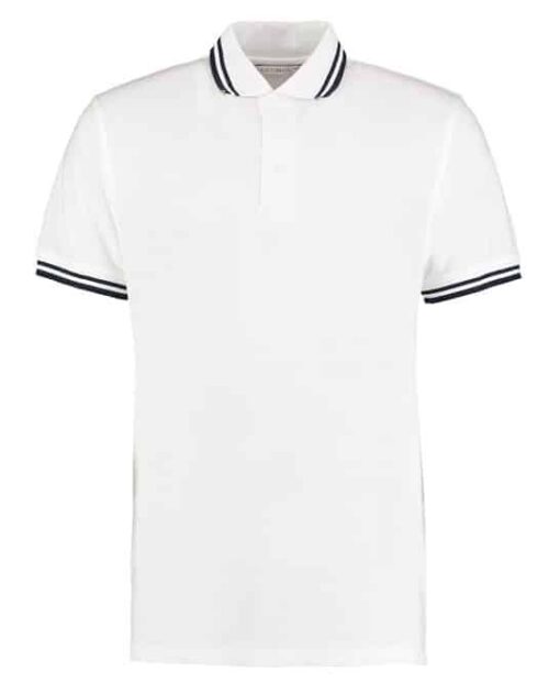 kk409 white navy ft2 - Kustom Kit Tipped Collar Polo