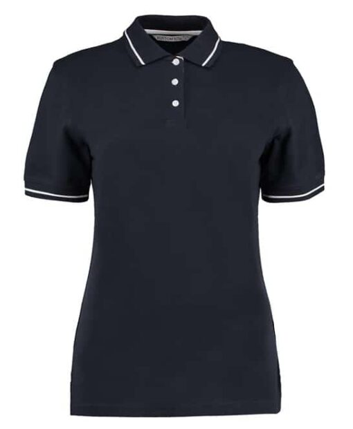 kk706 navy white ft2 - Kustom Kit St Mellion Polo - Women's