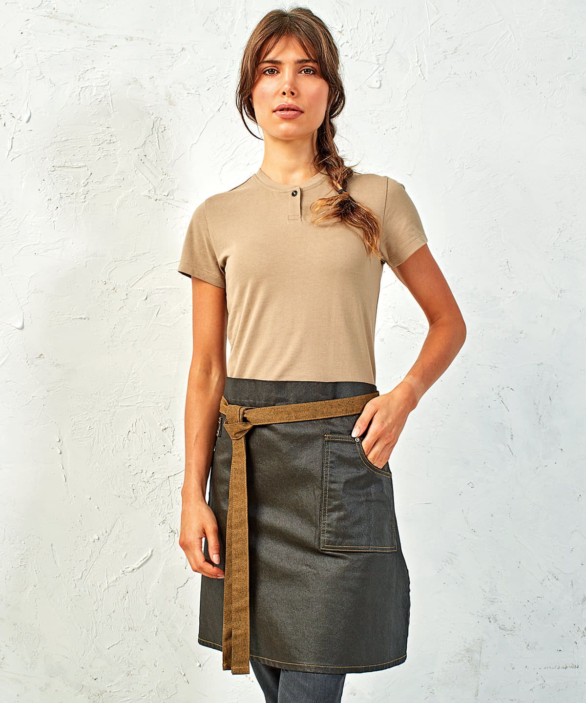 Premier Waxed-Look Denim Waist Apron