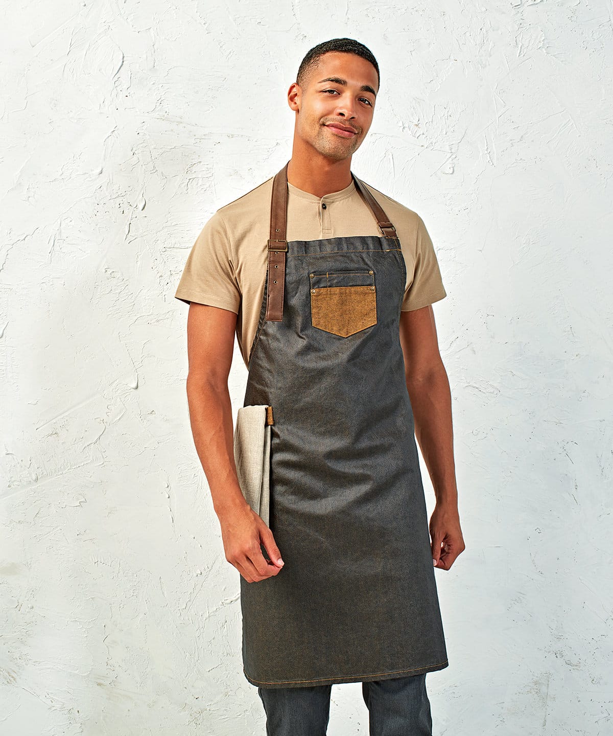 Premier Division Wax-Look Denim Bib Apron