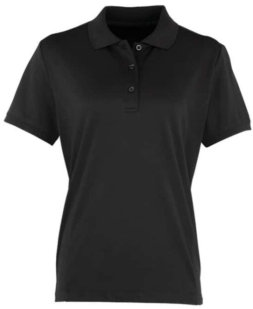 pr616 black ft2 - Premier Women's Coolchecker Pique Polo