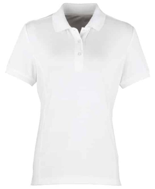 pr616 white ft2 - Premier Women's Coolchecker Pique Polo