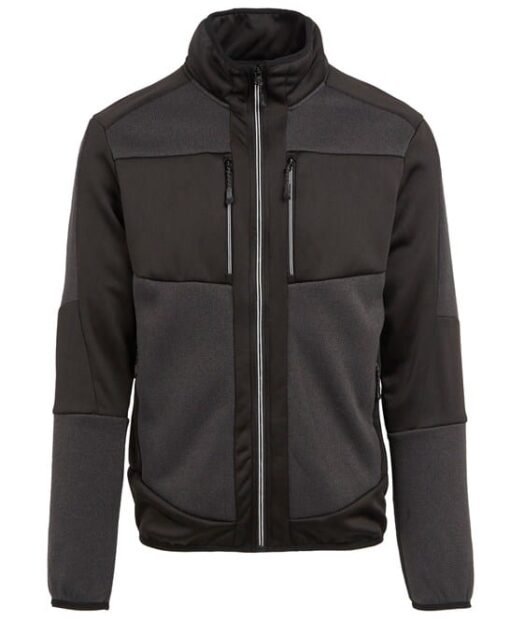 rg545 ash black ft3 - Regatta E-Volve Unisex Knit-Effect Stretch Mid-Layer