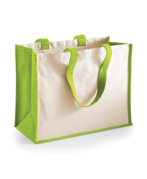 wm422 applegreen ft2 - Westford Mill Jute Classic Shopper Bag